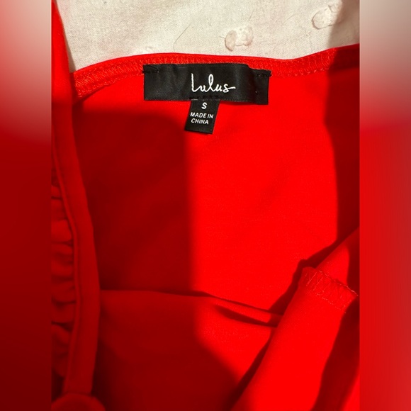 Lulus Red Ruffle Top - Picture 3 of 4